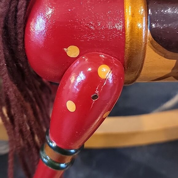 Christmas wooden rocking horse toy vintage handpainted - Picture 7 of 9